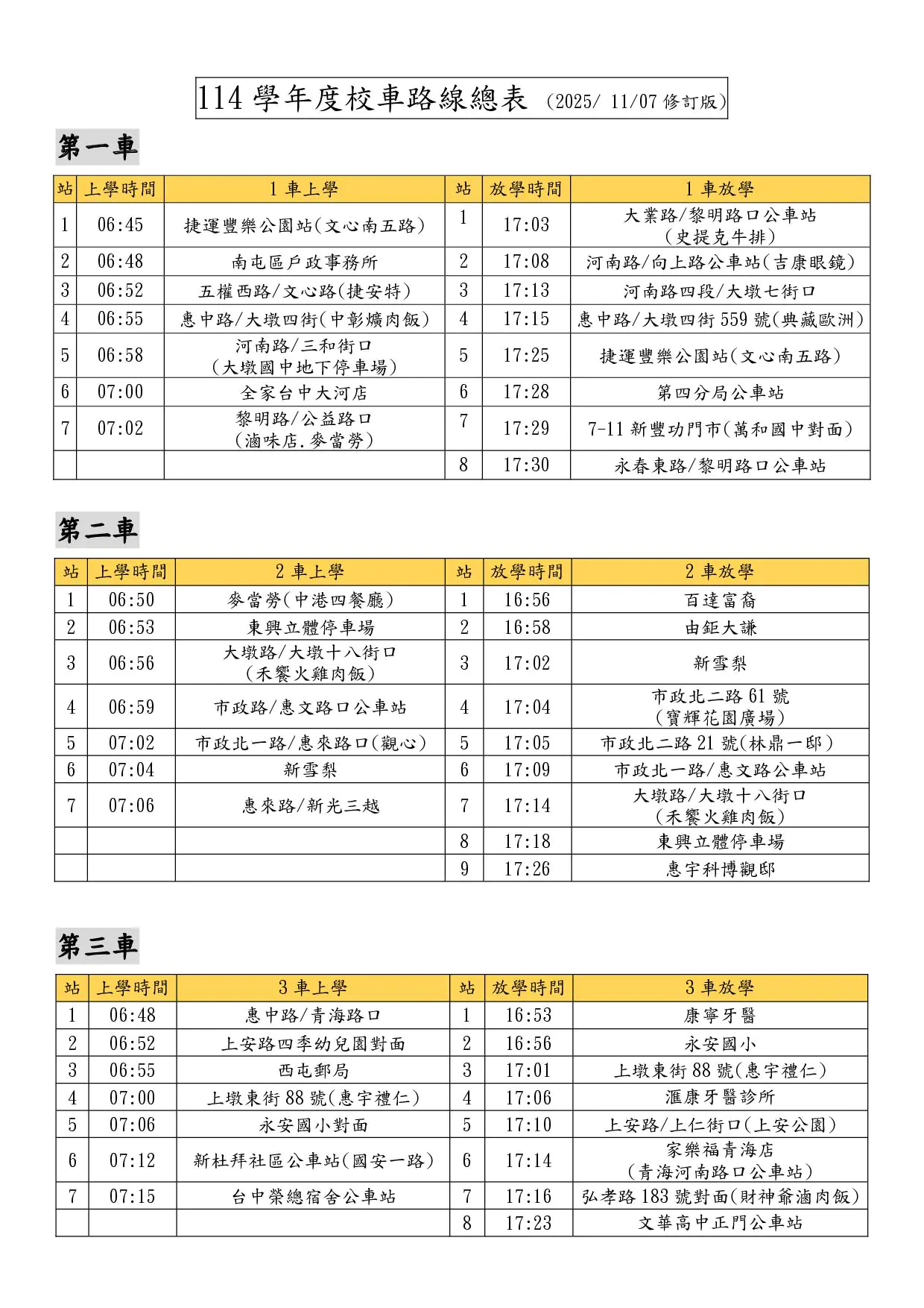 114學年度校車路線總表20251107彩色1